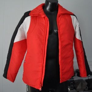 Vintage Ski Jacket 70s 80s Classic Red Black